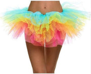 Korte tutu regenboog tule rokje - XS-S-M 140-146-152-158-164 - ballet turnen petticoat rok pride