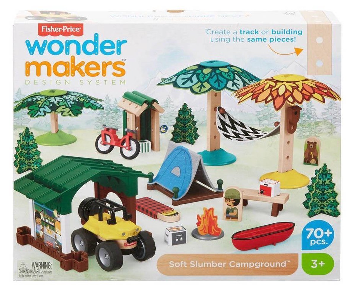 Fisher-Price Wonder Makers Kampeerterrein - Houten Bouwset