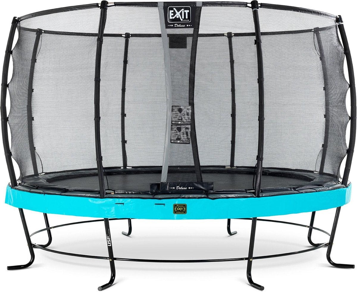 Trampoline EXIT Elegant Premium - ø427cm + net Deluxe - blauw