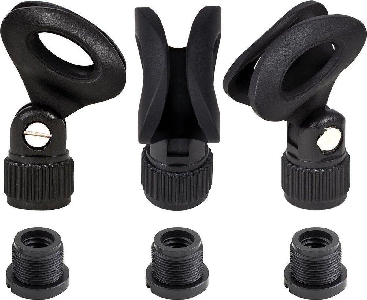 Áengus AM4 Mirofoonklem set - 3 stuks flexibele universele Microfoonhouder met schroefdraad-adapter