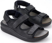 Mobils by Mephisto VALDEN Heren Sandaal - Extra Breed - Zwart - Maat 39