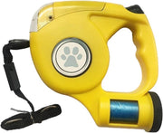 Hondenriem - Automatische tractiegordel flexibel met LED lichtjes en bijhorende hondenzakjes- 5 meter riem- Honden Trainen - Geel