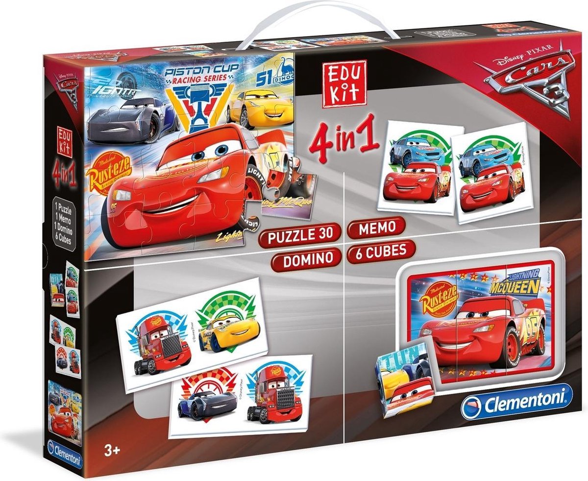 Clementoni - Superkit 4 in 1 - Disney Cars 3 - Educatief spel