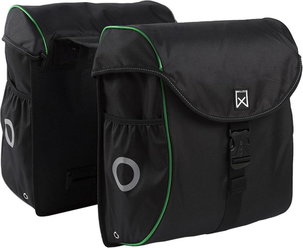 Willex 300 serie - Dubbele Fietstas - 38 l - Zwart/Groen