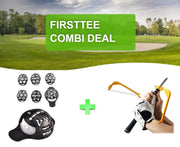 Firsttee - COMBI DEAL - EXTRA VOORDEEL - Balmarker 6 in 1 & Swing Guide - Golf - Golfballen - Putten - Verbeter je golf swing - Swingtrainer - Golf accessoires - Trainingsmaterialen - Cadeau - Golf sport - Training - Balmarker - Marker - Balstempel