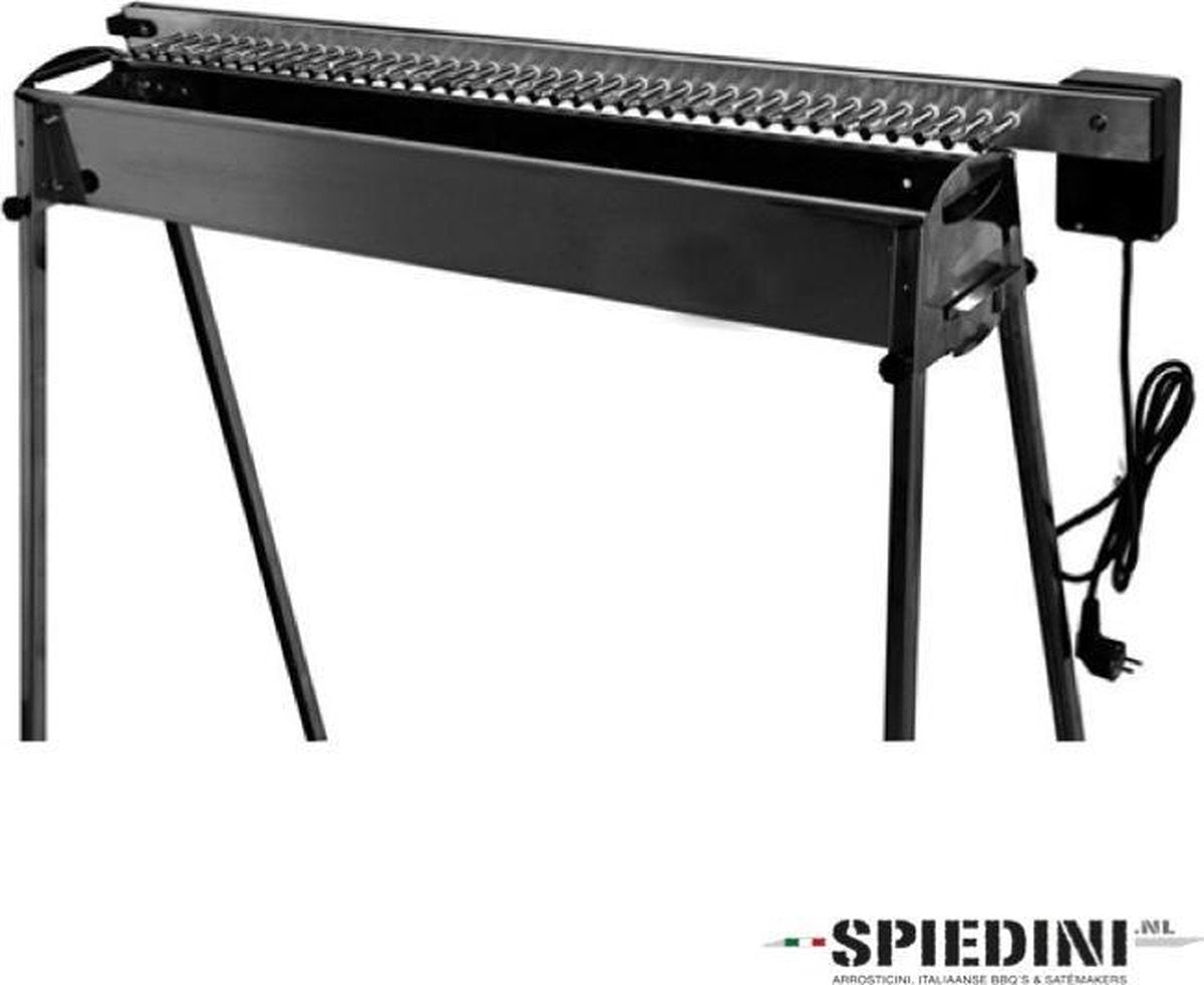Spiedini AutoBBQ 40 - Automatisch roterende houtskoolbarbecue voor 40 arrosticini of kleine saté - RVS