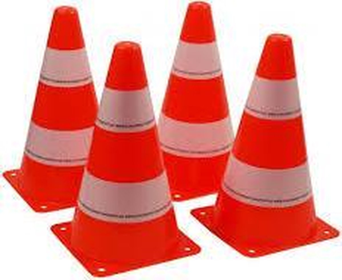 Pionnen orange-wit 4 stuks