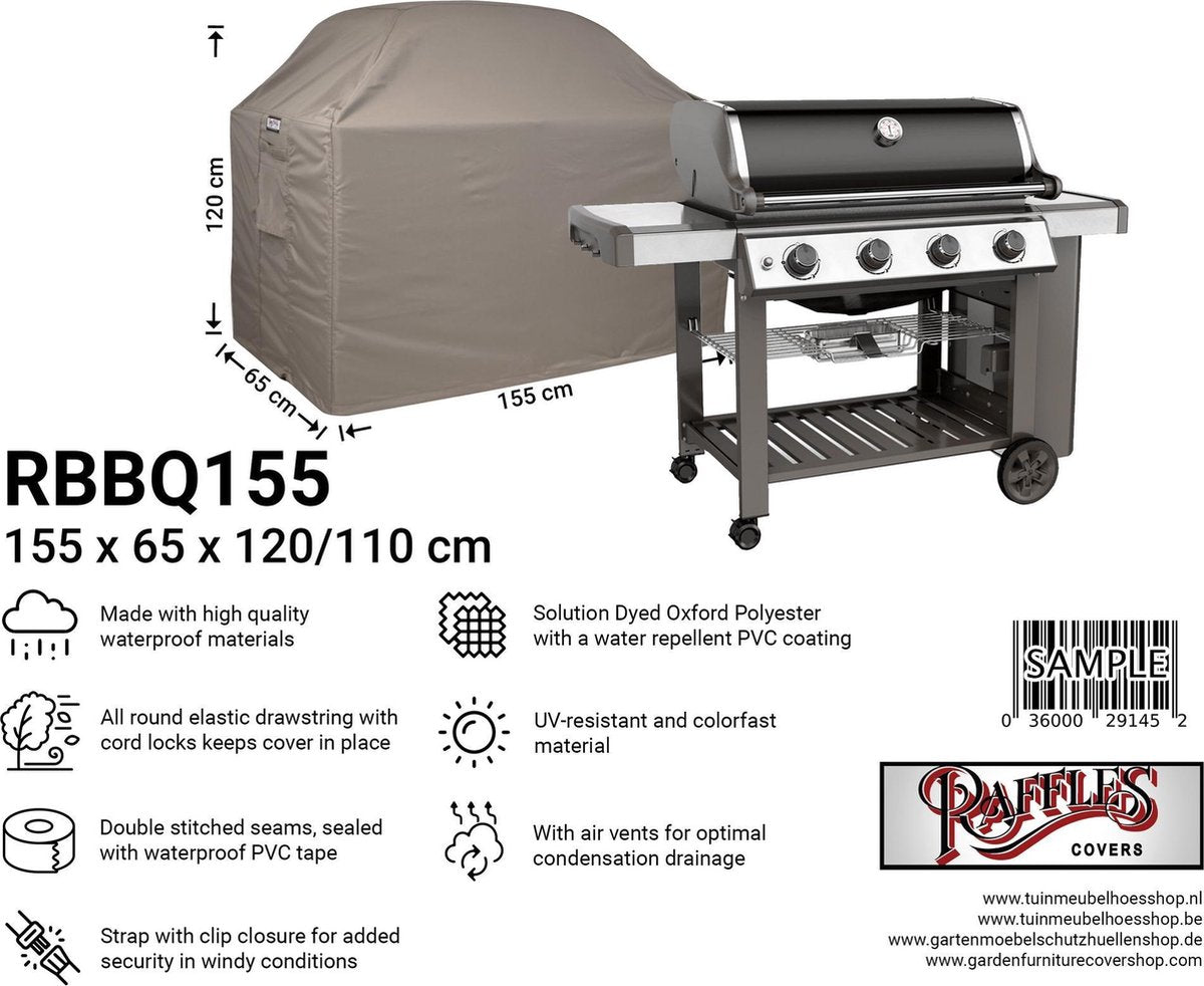 Barbecue hoes 155 x 65 H: 120/110 cm RBBQ155