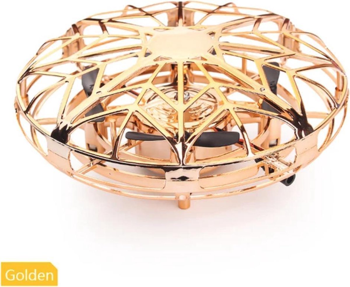 Jumalu Mini RC UFO Drone - Quadcopter - Helikopter - Speelgoed - Zwevende UFO - 4 Propellers - USB oplaadbaar - Goud