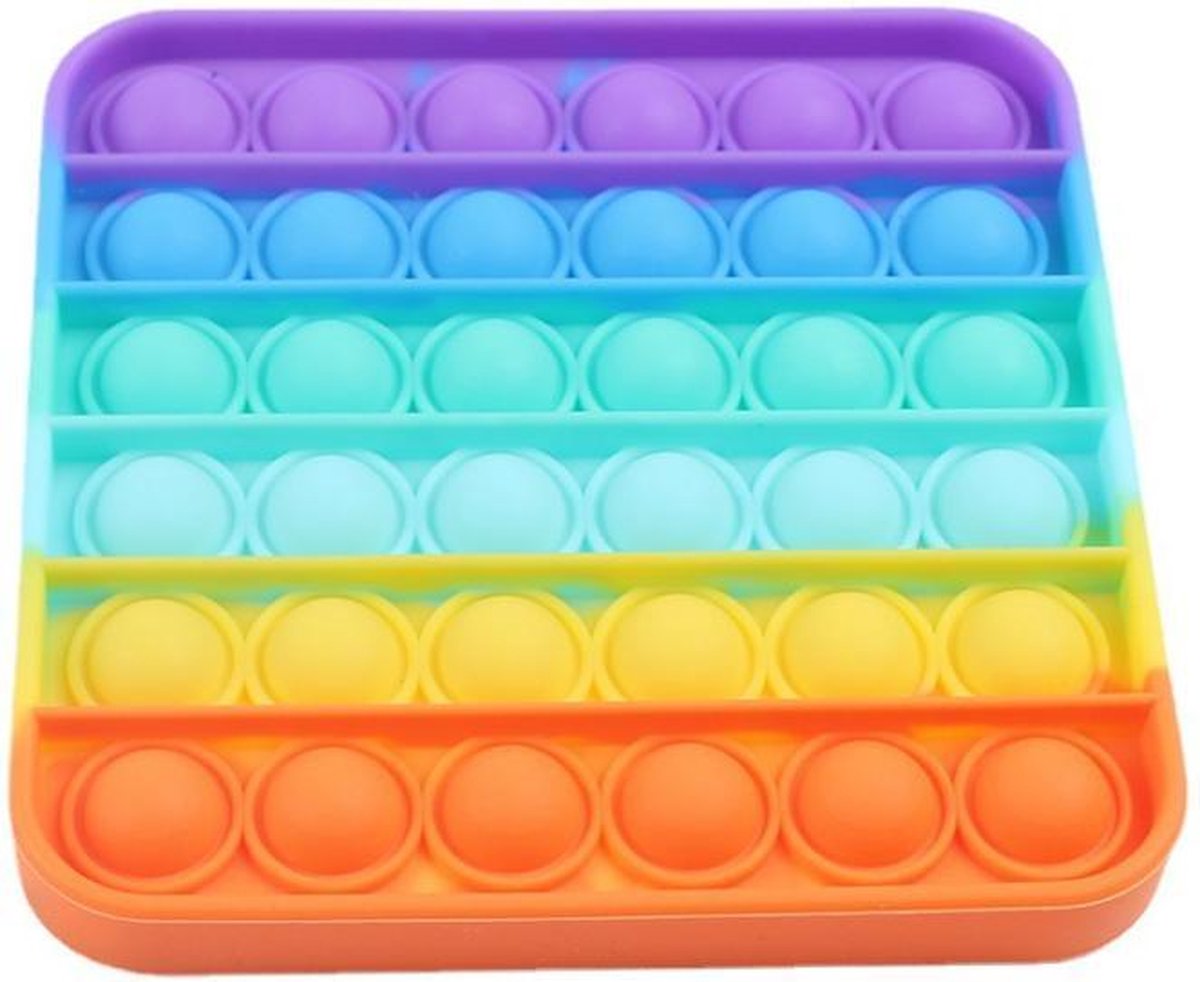 Pop It Fidget - Pop Bubble - Vierkant - Rainbow