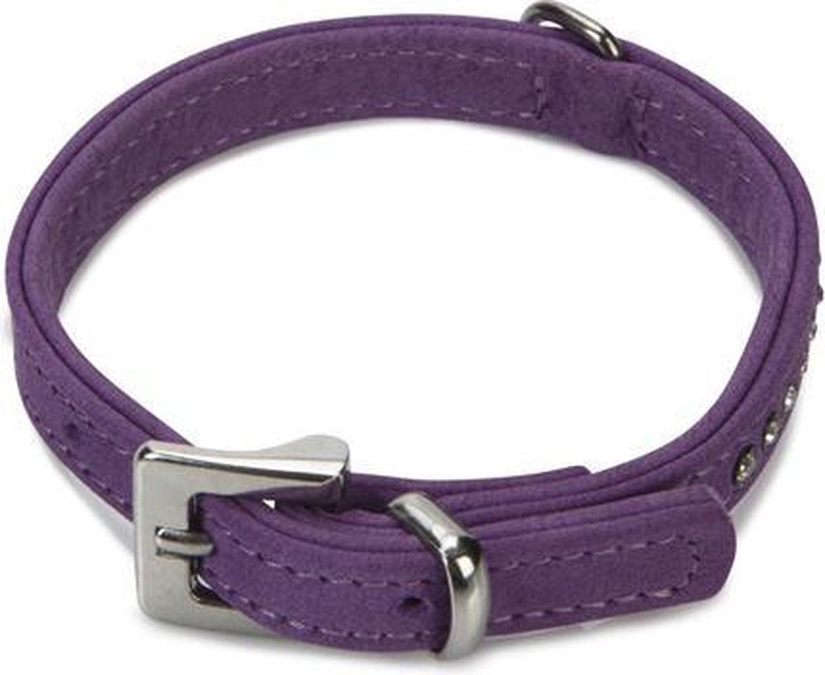 Beeztees Buffalo Strass - Hondenhalsband -  Paars - 20-24 cm x 10 mm