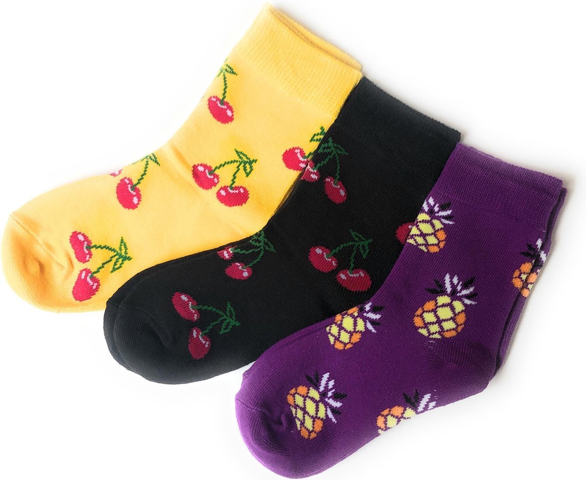 Hipperboo® - Kindersokken - 3 paar - 3-5 jaar oud - Maat 24-28 - Fruit
