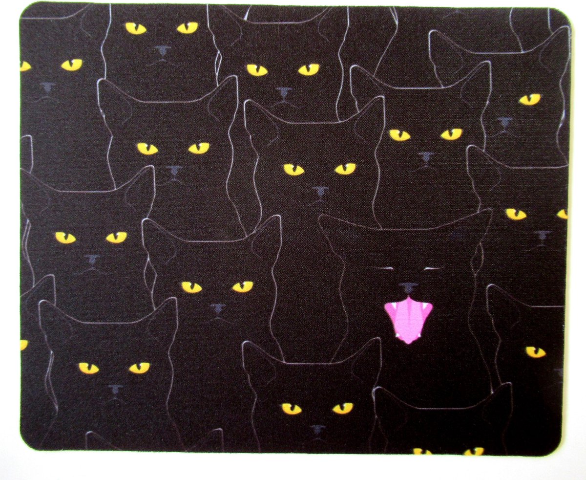 Kattenhebbedingen - Muismat - Kat - poes - Voor de kattenliefhebber - Gapende kat