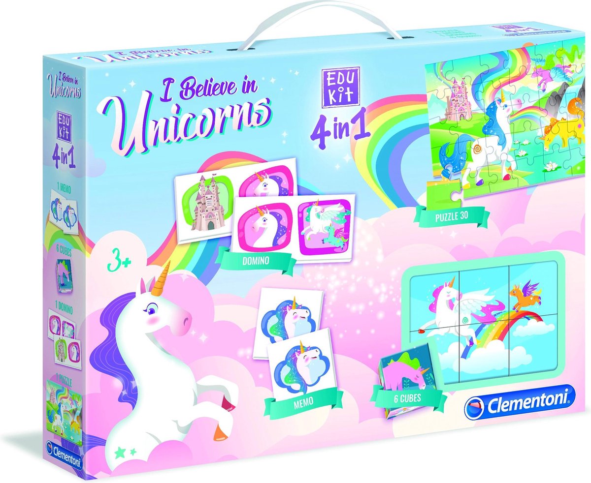 Clementoni - Edukit 4 in 1 - Eenhoorn (puzzelblokken
