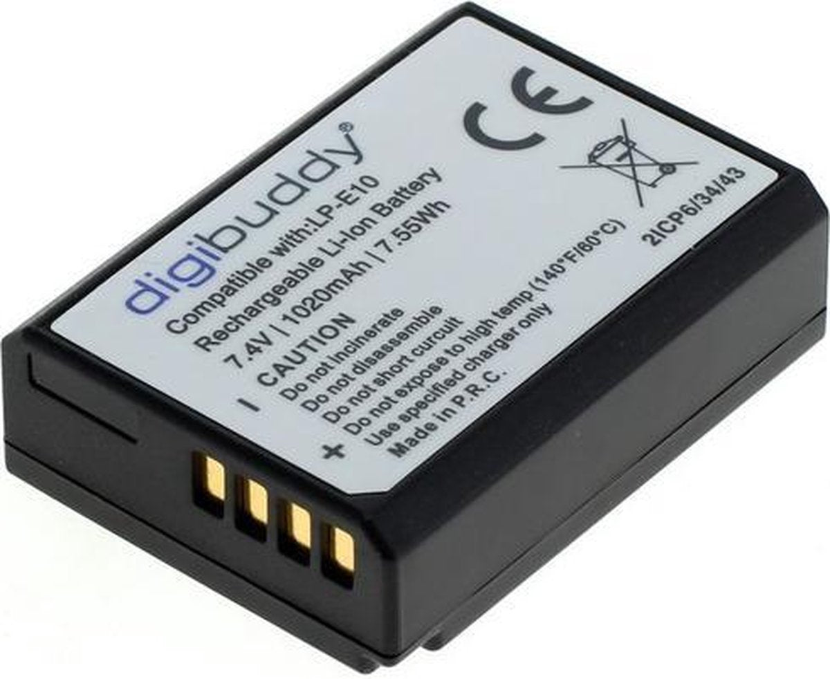 A-Merk Digibuddy Accu Batterij Canon LP-E10 - 1020mAh