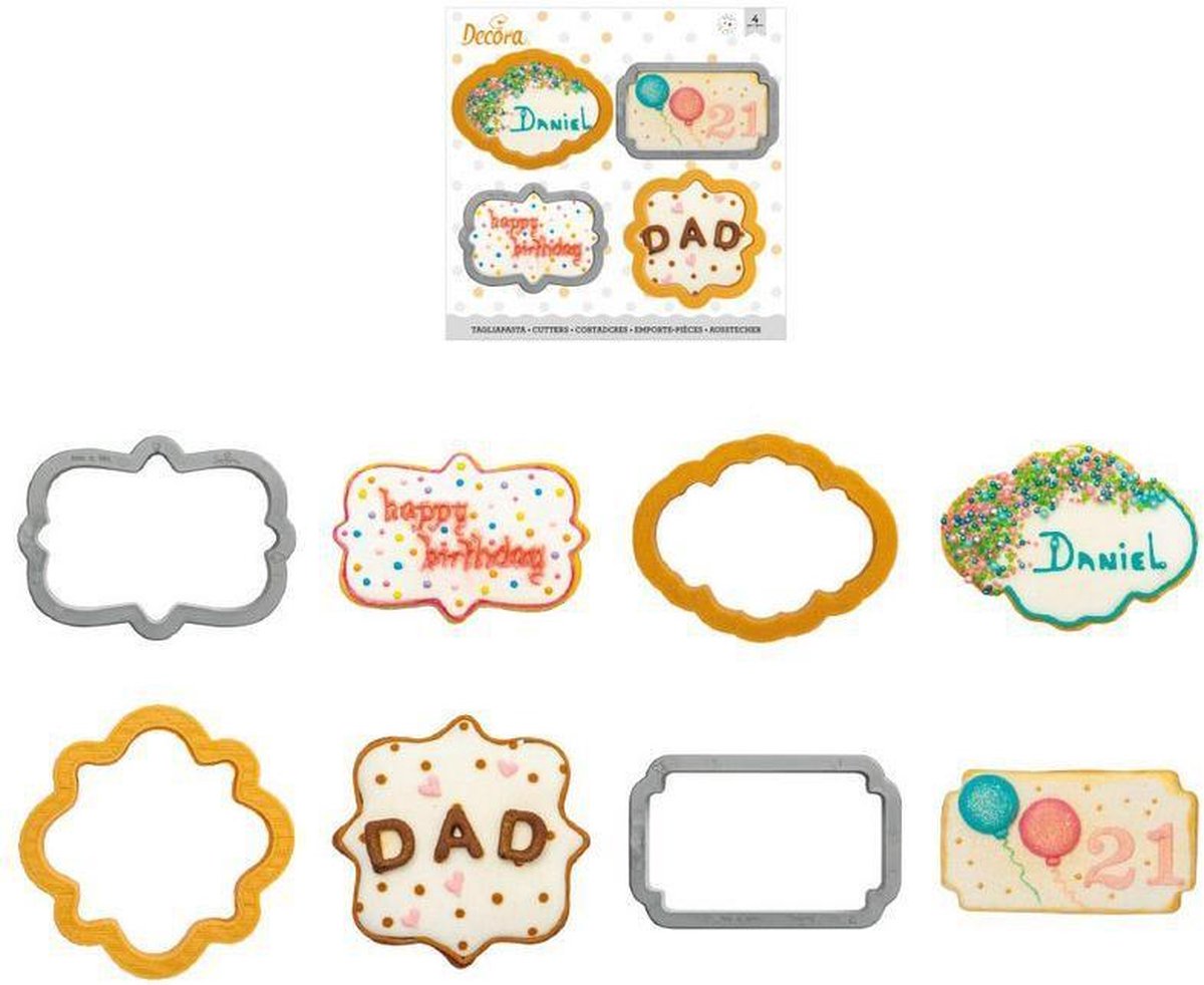 Decora Koekjes Uitsteker Set Frames -4st-