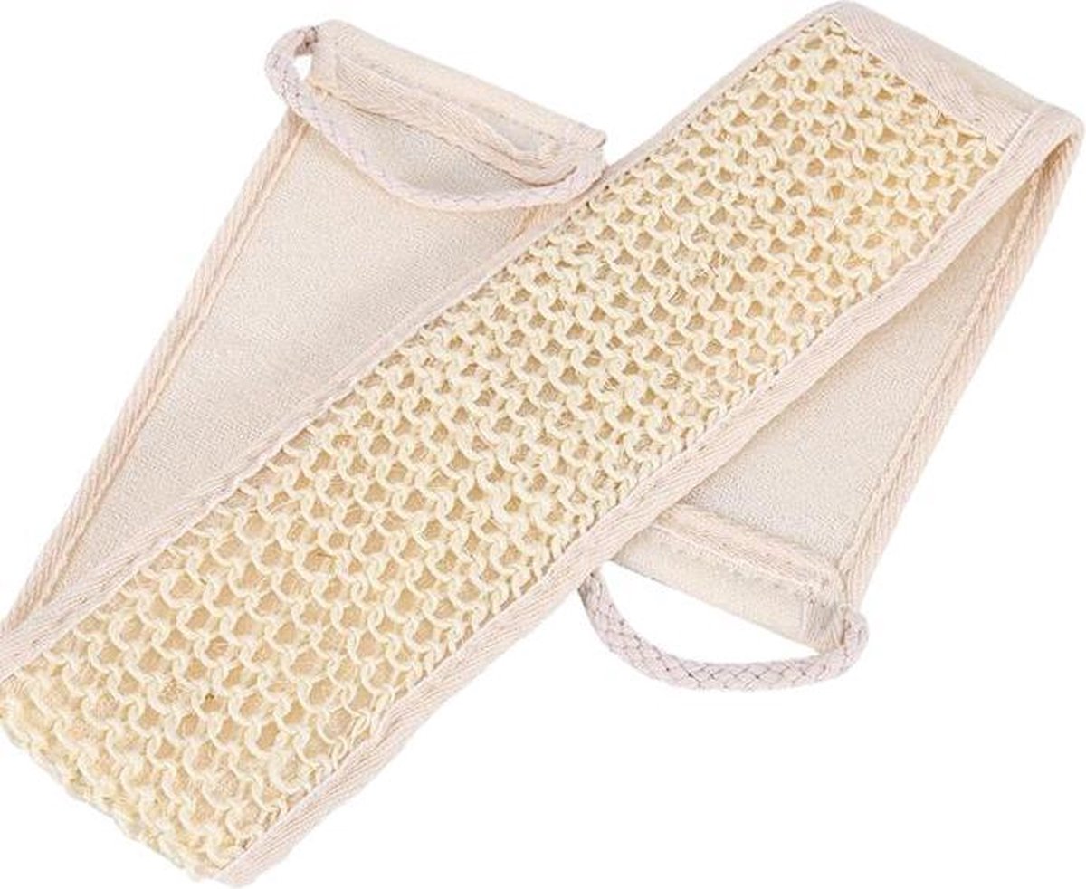 SkinCleanAndCo -Loofah baddoek - Loofa - Lichaamsborstel - Badspons - 8*68 cm- Wit