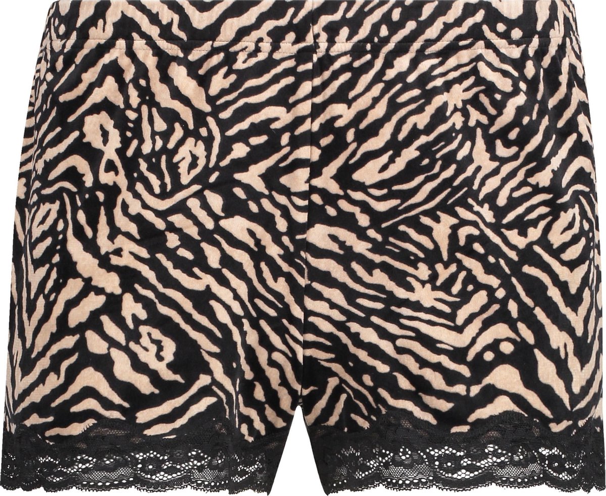 Hunkemöller Dames Shorts Velours Zebra - maat XS