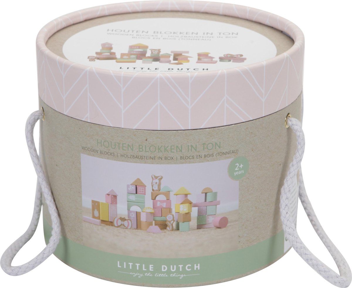Little Dutch Houten Blokkenton - Adventure pink