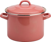 Lite-Body Magnus Soeppan/Stamppotpan met deksel - 24cm/8l - Emaille -  Oud Roze