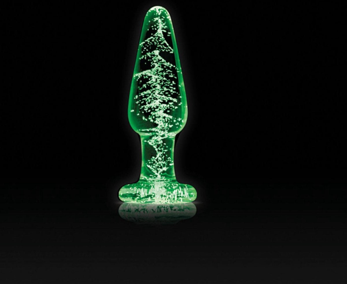 Glazen anaalplug Medium glow-in-the-dark
