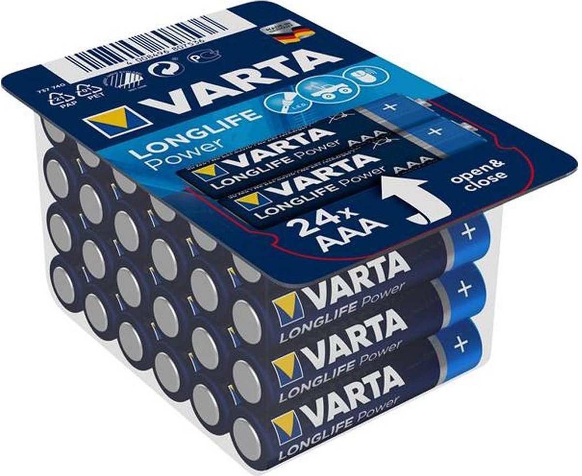 Varta Longlife Power AAA Alkaline Batterijen 24 Stuks Blauw/Zilver