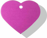 Hondenpenning Hart Klein roze | 2 zijden graveren | 22x20 mm | Anod.Alu.