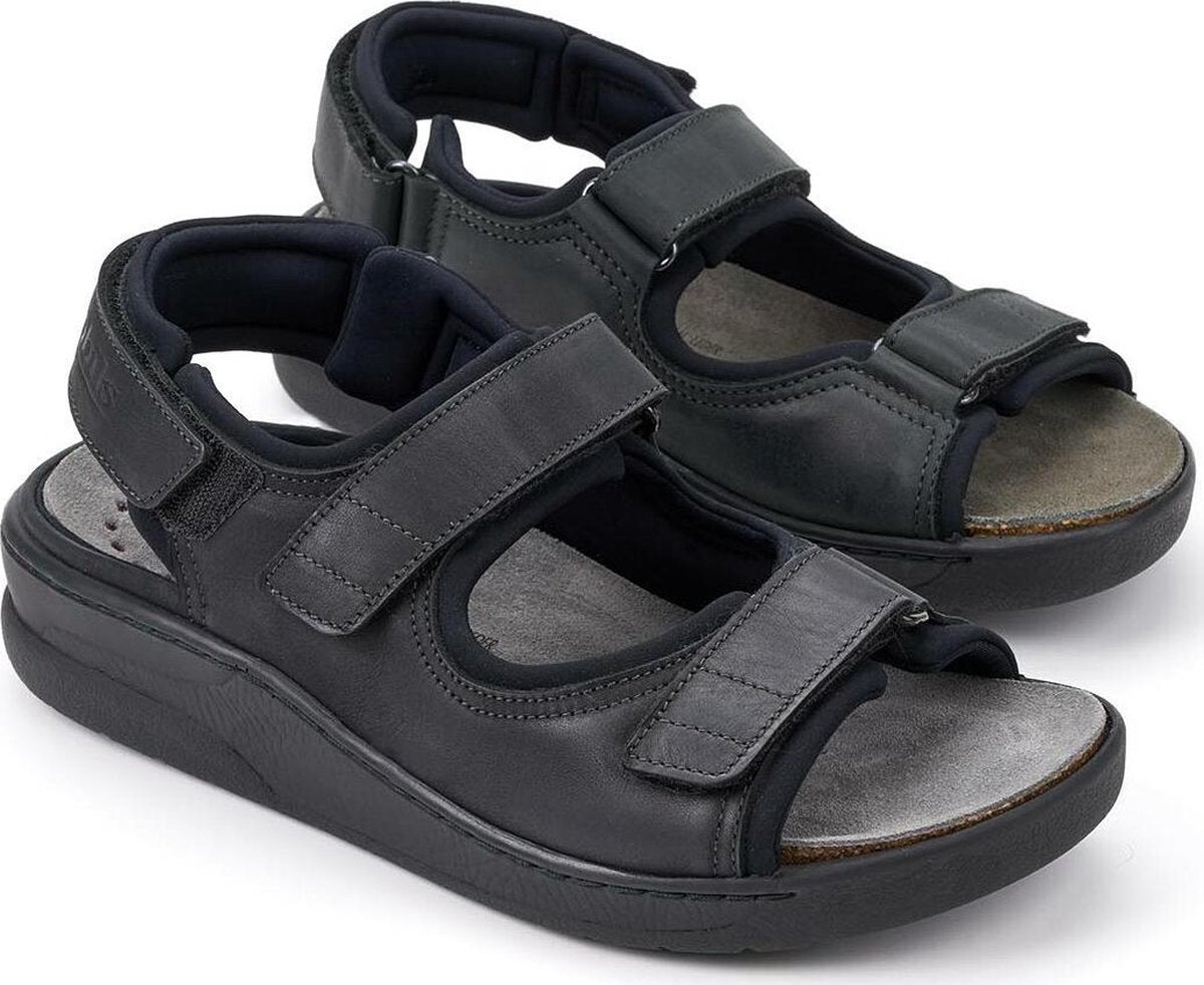 Mobils by Mephisto VALDEN Heren Sandaal - Extra Breed - Zwart - Maat 44