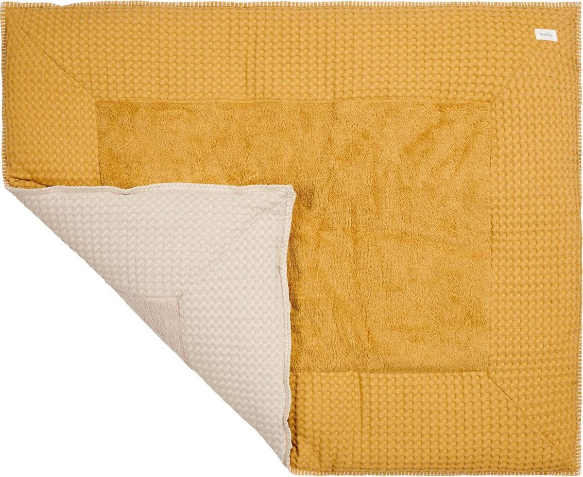 Koeka Boxkleed wafel Amsterdam - ochre/sand 80x100cm