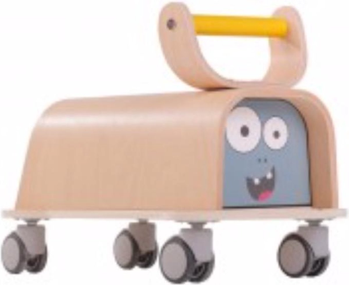 Cute Monster Loopwagen - Naturel Hout