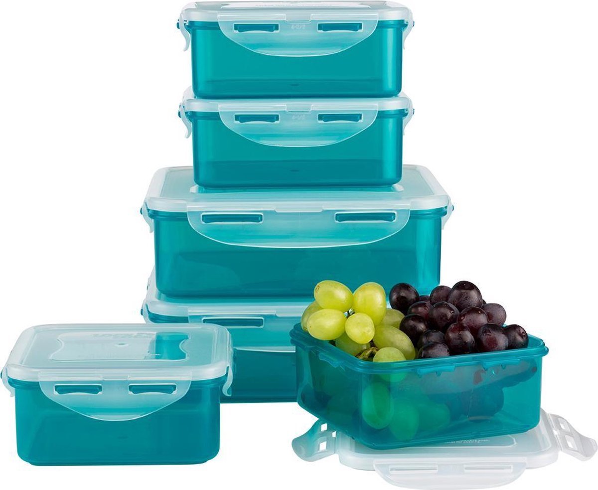 Lock&Lock Vershoudbakjes - Set van 6 Stuks - Capri blue
