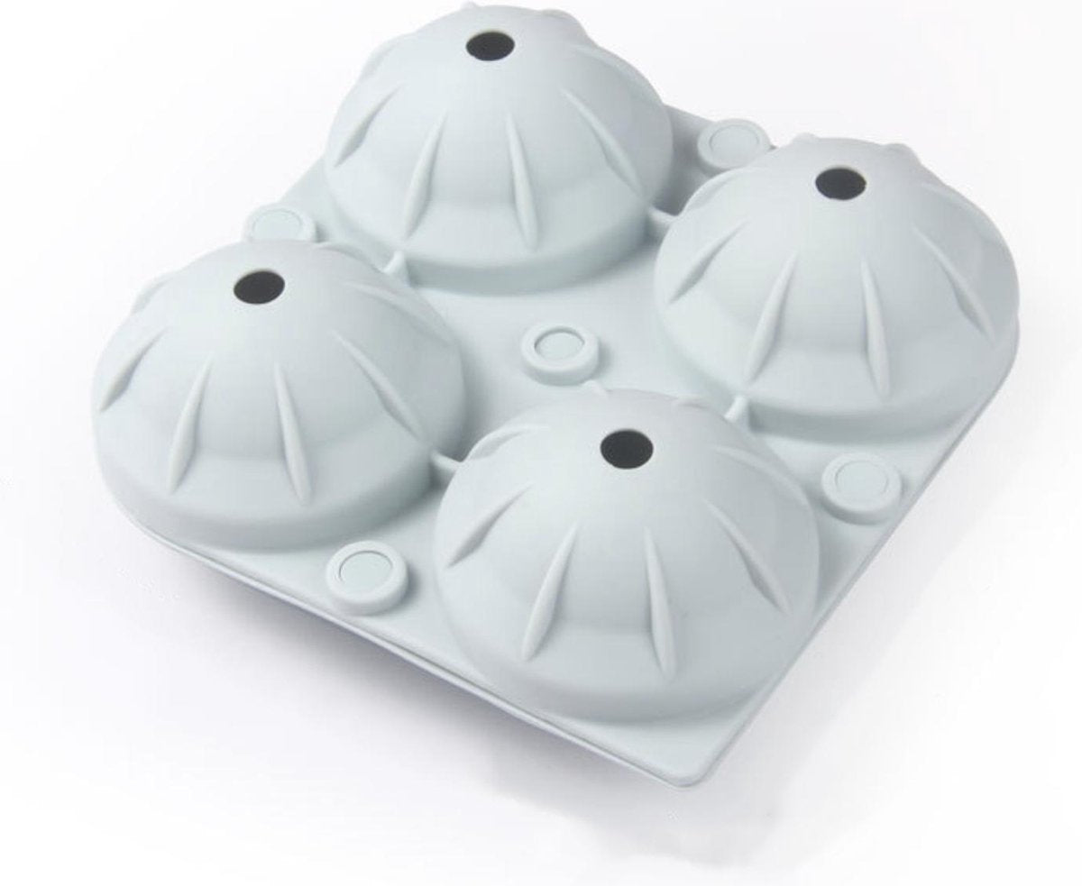 BOTC Silicone Ijsvormpjes - Ronde Ijsblokjesvorm Met Deksel - Blauw - BPA Vrij
