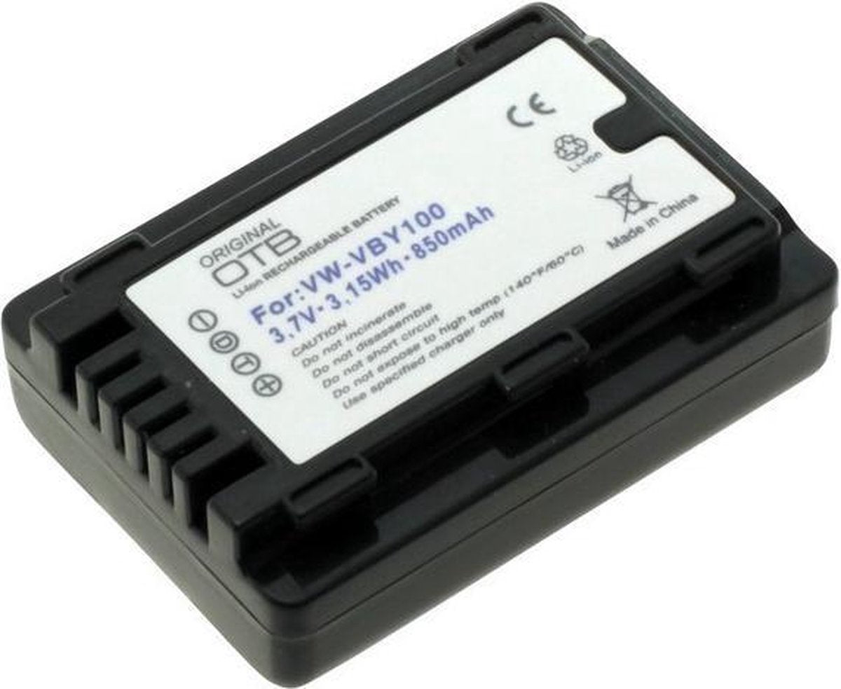 Accu voor Panasonic VW-VBY100 850mAh