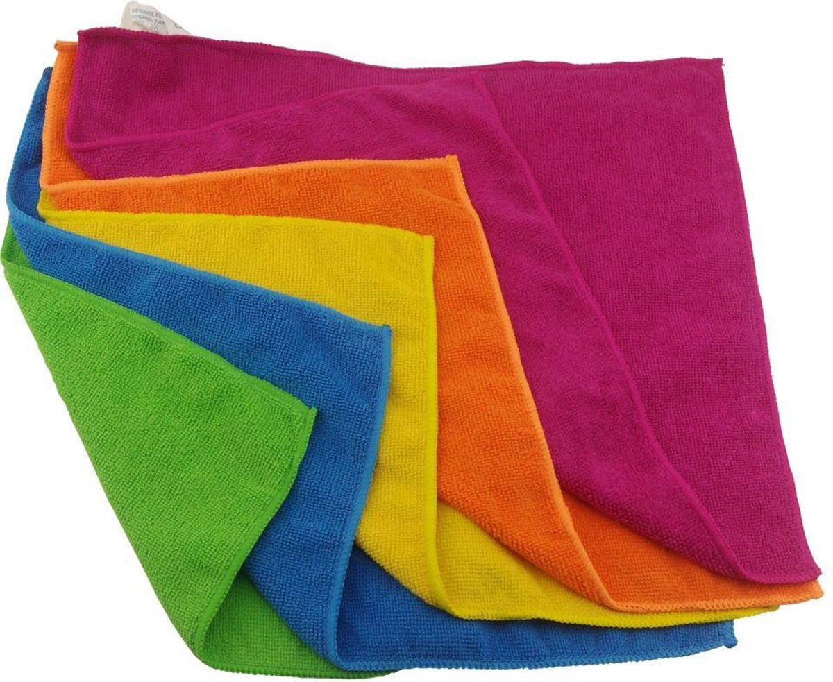 AXYMA Microvezeldoekjes Meerkleurig - 5-PACK - Ideaal Voor Uw Auto - Voor Een Streeploos Resultaat