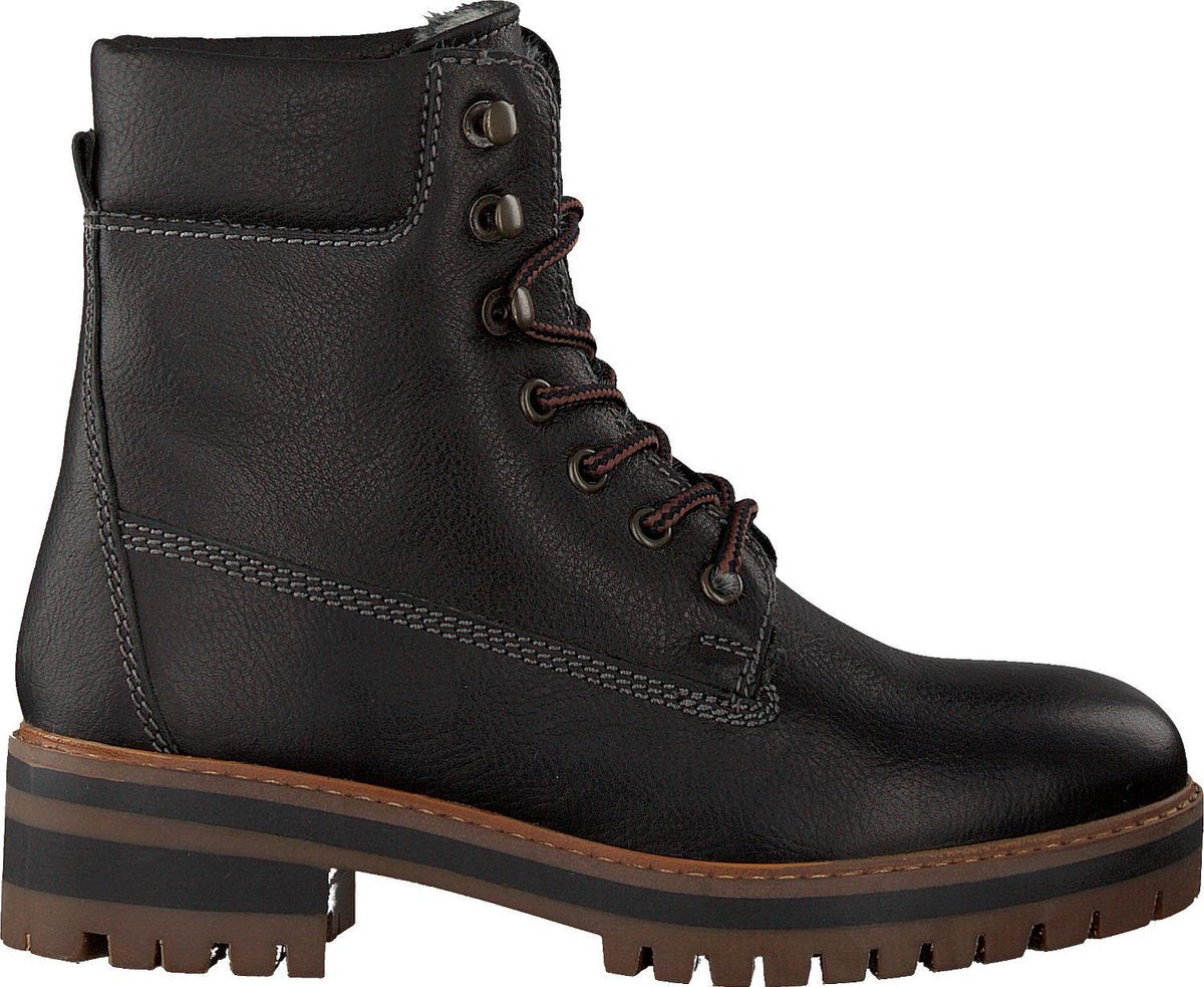 Verton Geneve Veterboots - Laarzen Met Veters - Dames - Zwart - Maat 38
