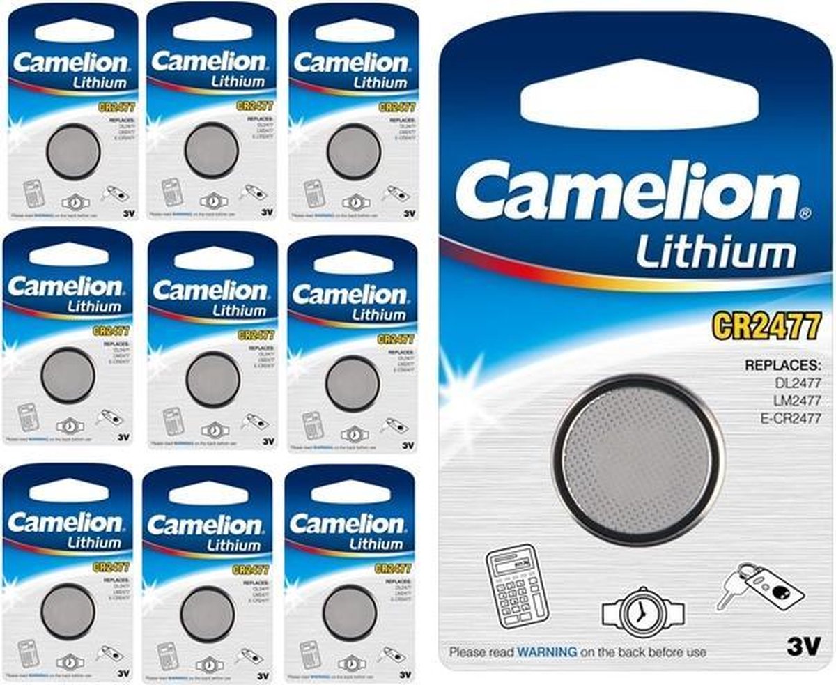 10 Stuks - Camelion Lithium CR2477 3v knoopcelbatterij