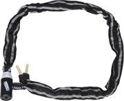 Stahlex Kettingslot Fietsslot | 6mm x 120cm | Staal | 800g | Reflectie Beschermhoes | 2 Sleutels | Zwart