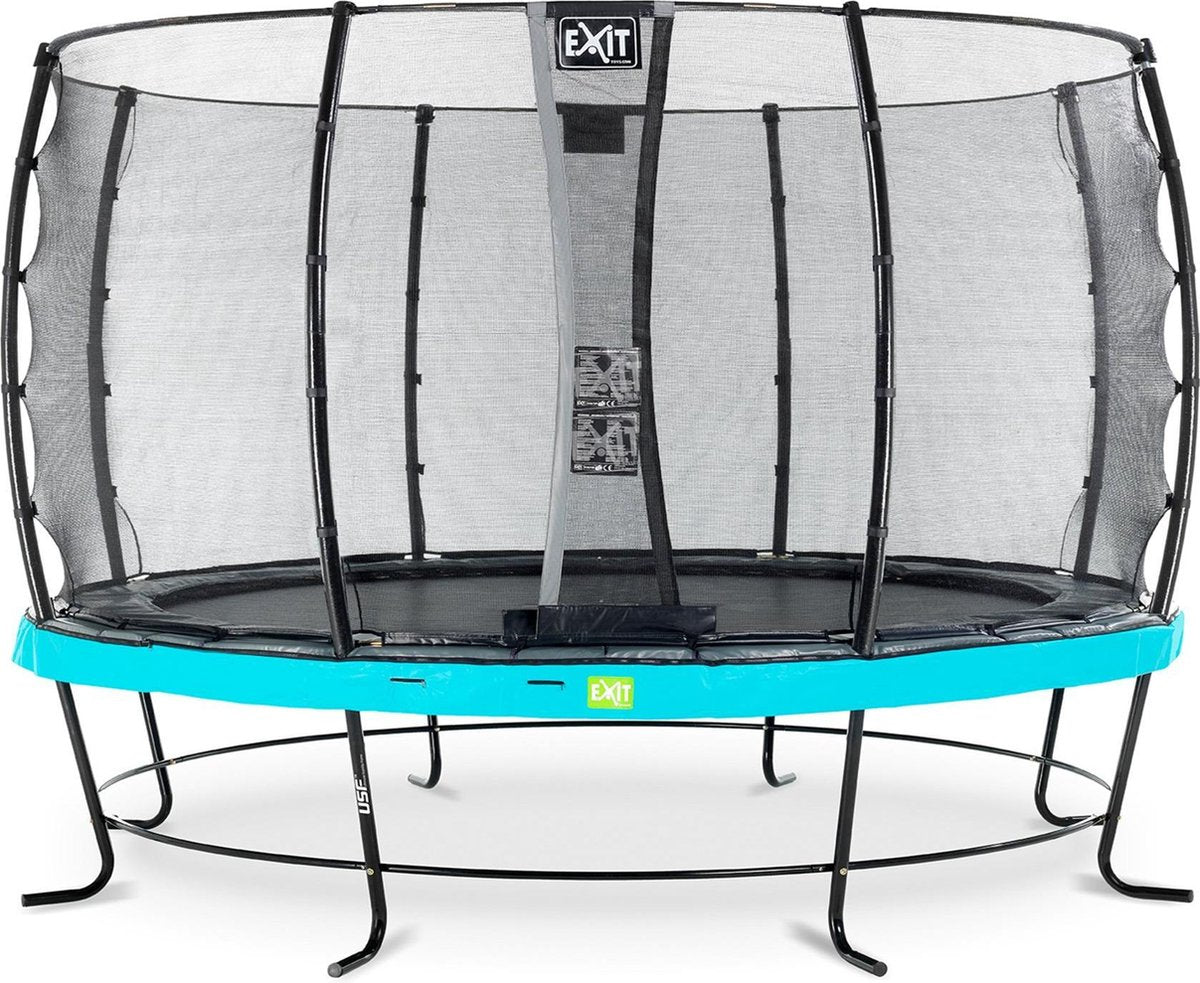 Trampoline EXIT Elegant - ø427cm met net Economy - blauw