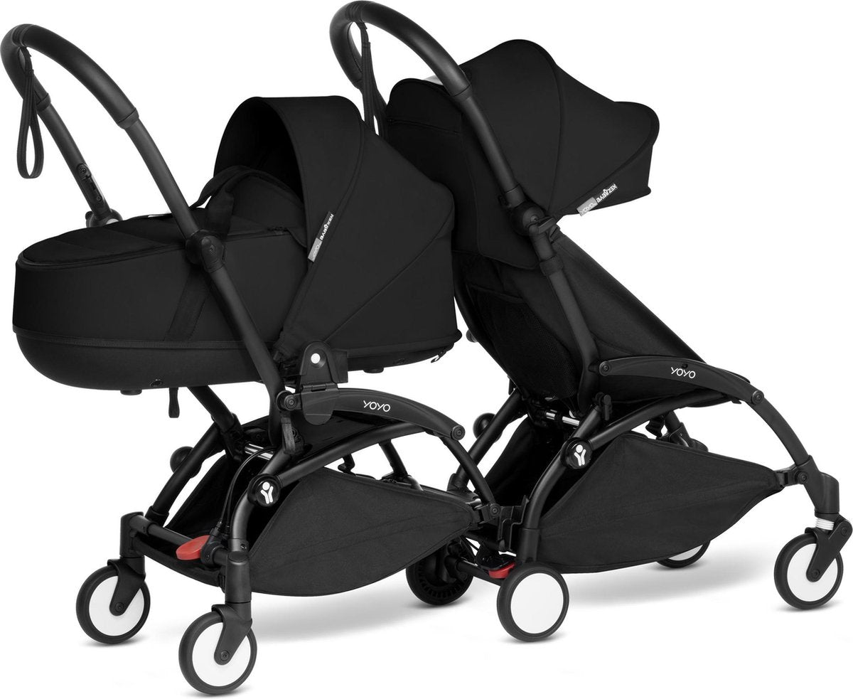 Babyzen YOYO2 zwart frame met CONNECT compleet voor 1 newborn en 1 kindje van 6 mnd + kleur zwart