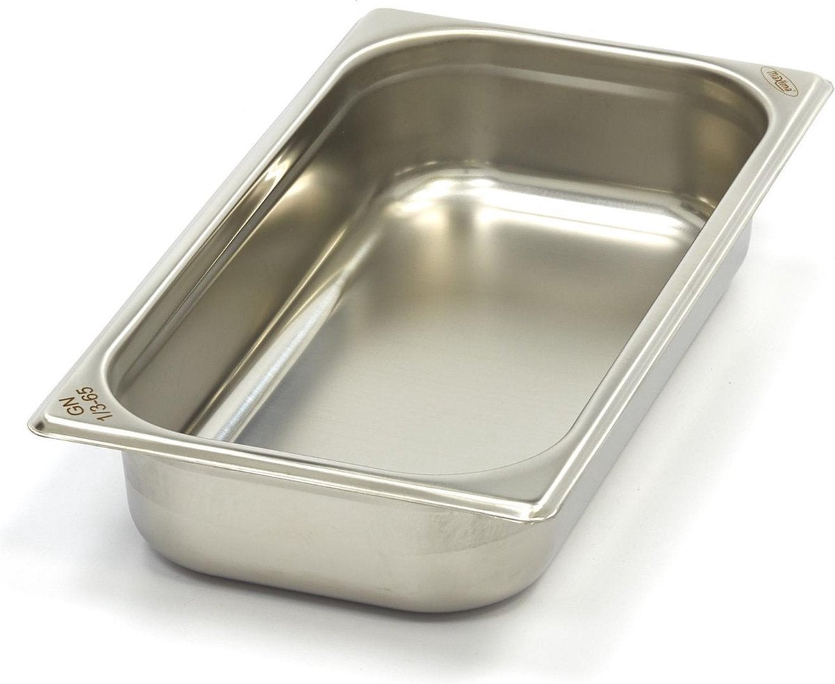 Gastronorm Bak 1/3GN - 65mm - 325x176mm - RVS - Glad - Ovenbestendig - Horeca GN Bak - Maxima