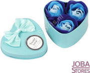 Zeep Roosjes Hart met 3 roosjes (Blauw)