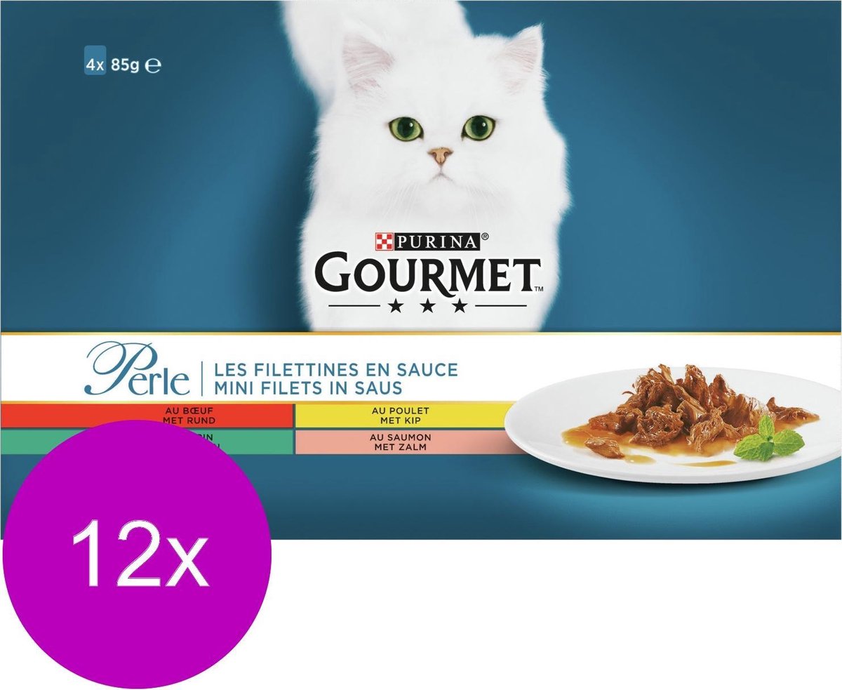 Gourmet Perle Pouch Multipack 4x85 g - Kattenvoer - 12 x Vleesmix&Vlees