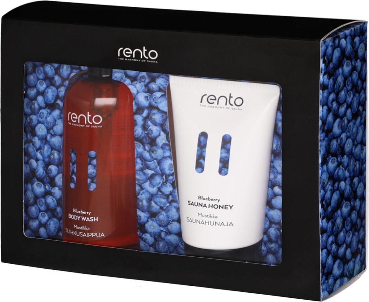 Rento Cadeau Verpakking Body Wash 400ml & Saunahoning 150ml (Blueberry
