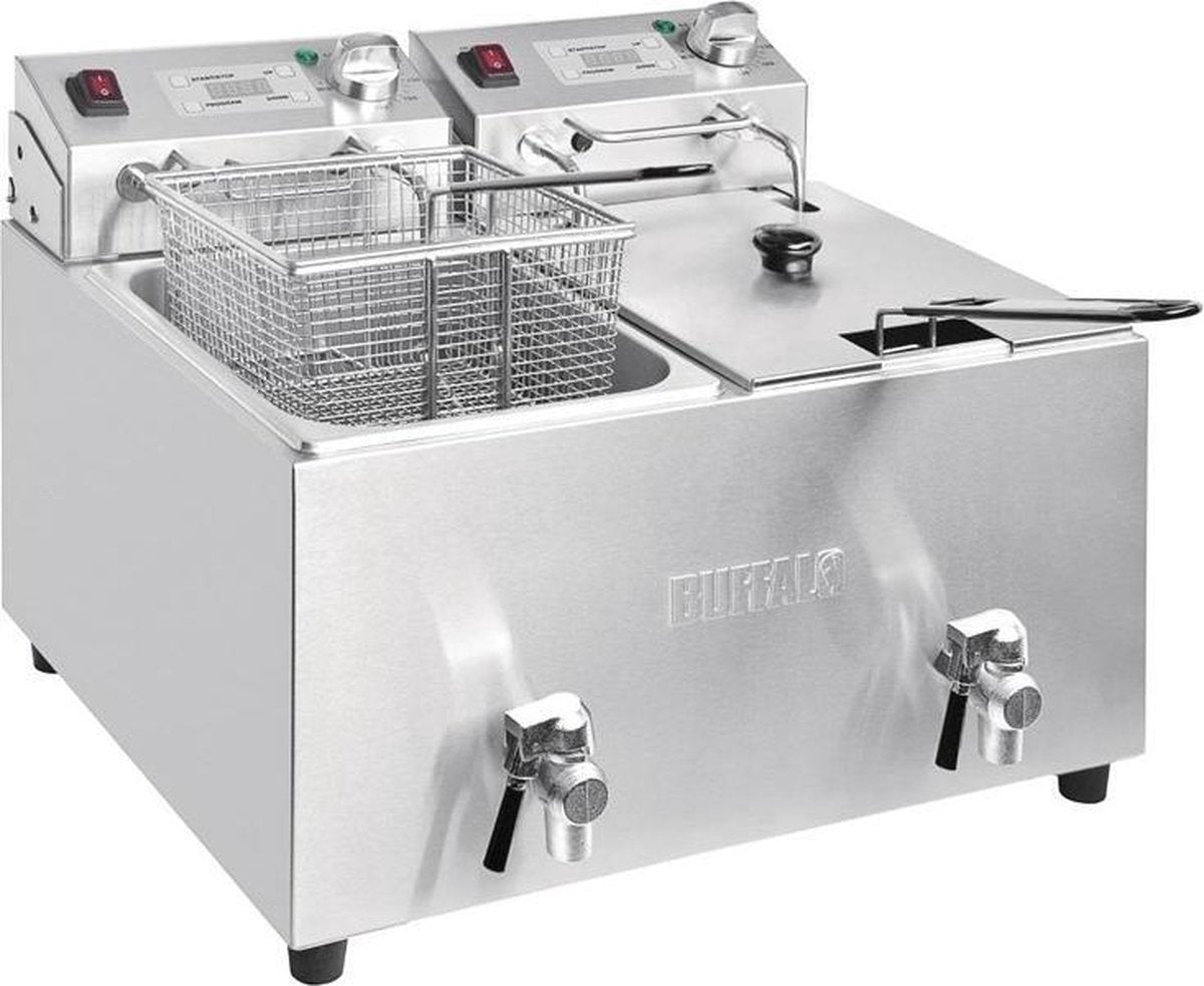 Buffalo Dubbele Friteuse - 2 x 8 Liter - 2900W - met timer
