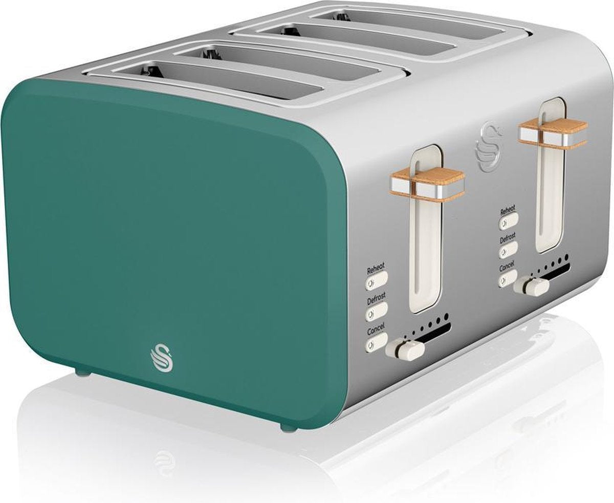Swan Nordic Retro Broodrooster - 4 Slot - Groen