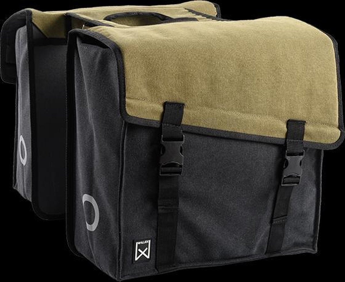 Willex Dubbele Canvas Fietstas 101 - 30 liter - Groen/Zwart