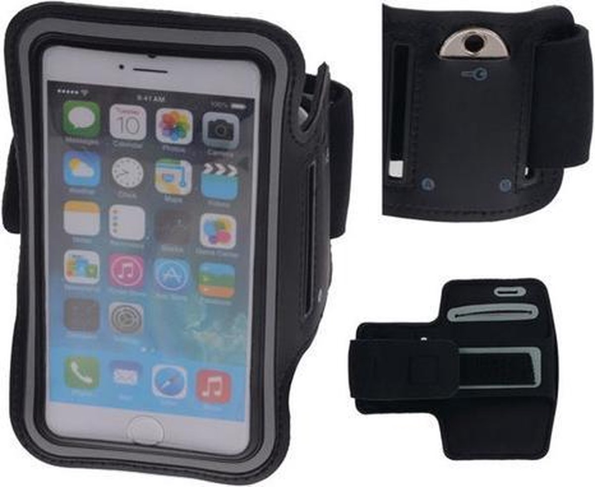 Bestcases.nl Universele Zwart Sport Armband Neopreen Medium (4