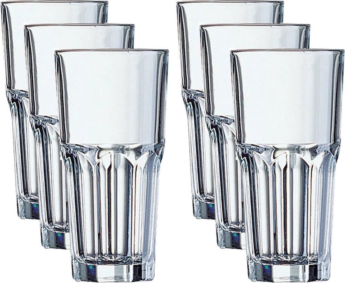 12x Longdrinkglazen 310 ml - 31 cl - Longdrink glazen - Water/sap/koffie/thee glazen - Longdrink glazen van glas