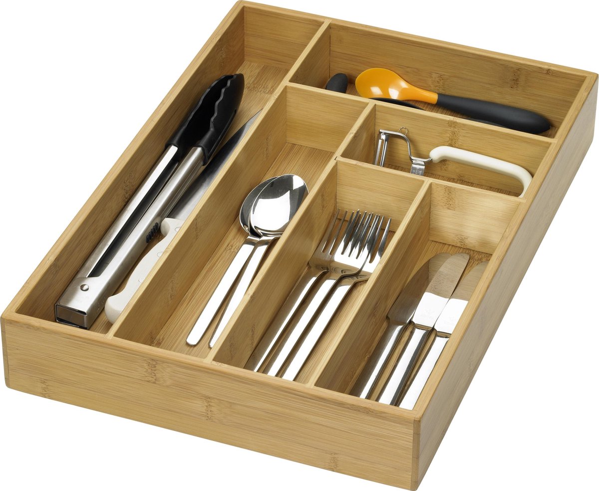 Lurch - bestekopberglade groot - bestek organiser - bamboe - 3.5x44.5cm