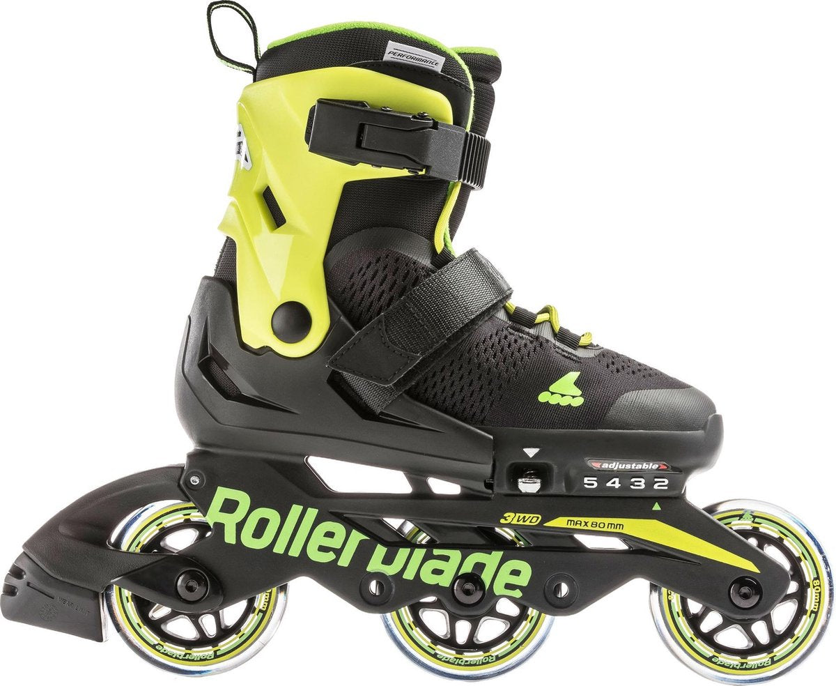 Rollerblade Inlineskates - Maat 28-32 - Unisex - zwart/ lime